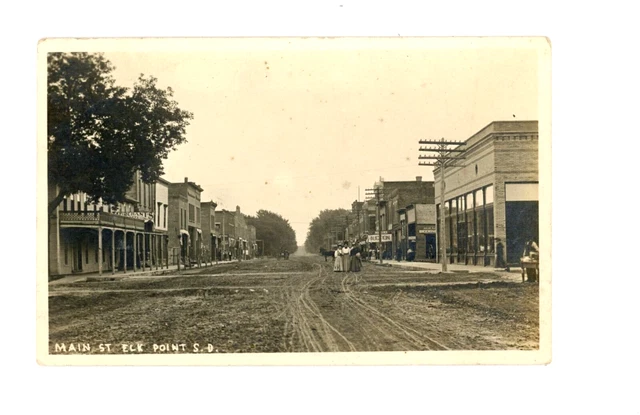 RPPC Ladies Pose on Main Street Elk Point, South Dakota pm 1912