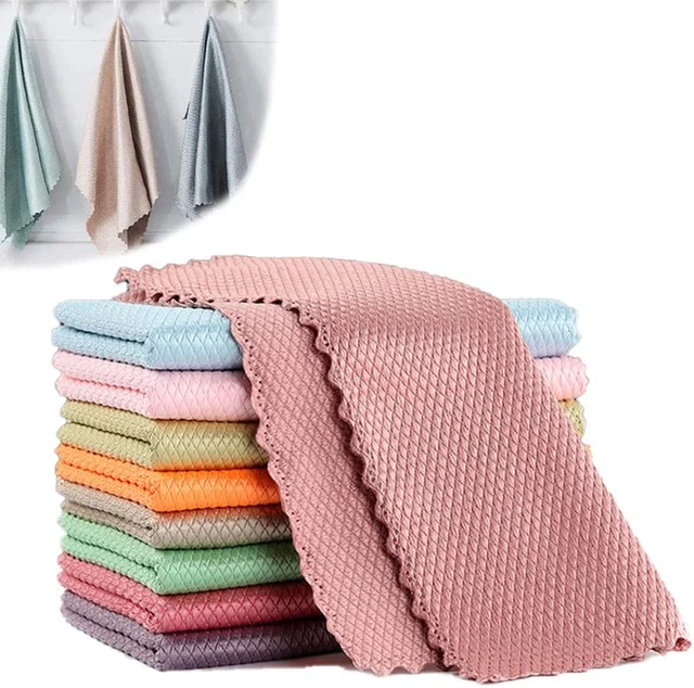 Fish Scale Cleaning Cloth, Nano Streak Free Miracle Cleaning Cloths, Micro Fiber