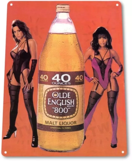 Olde English Beer Retro 80's Logo Bar Pub Man Cave Wall Decor Metal Tin Sign