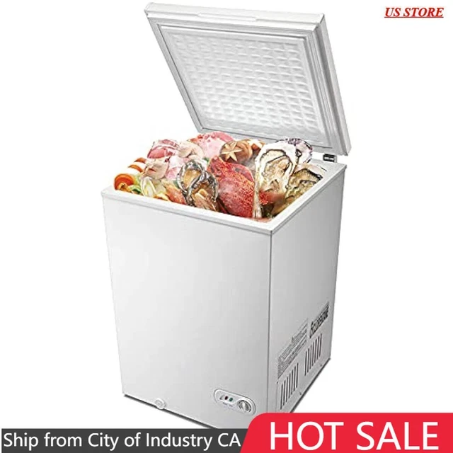 CHEST FREEZER 3.5 Cu.Ft, Upright Freezer, Adjustable Temperature, White
