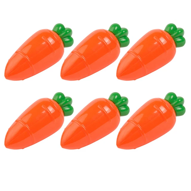 6 pz scatola caramelle ps plastica carote finte riempitivo cestino pasquale arancione