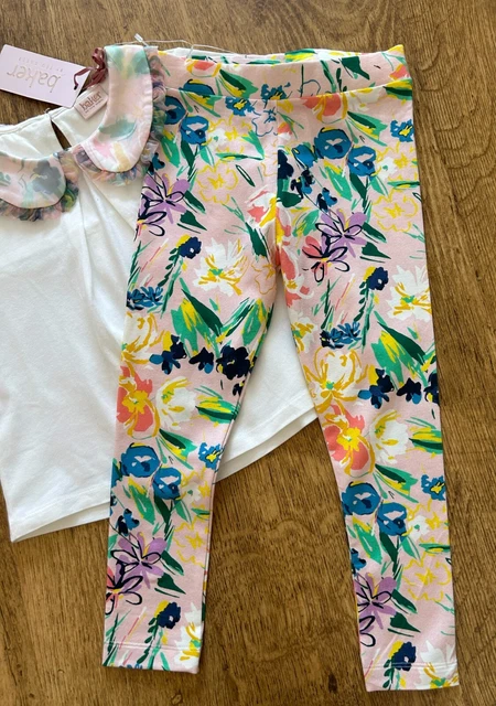 BNWT Ted Baker 3-4 years top leggings outfit floral set New designer collar 3