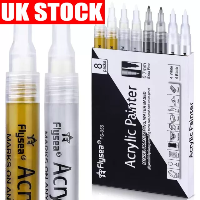 Acrylic Paint Marker Pens Permanent for Stone Painting Ceramic Glass Wood  Fabric