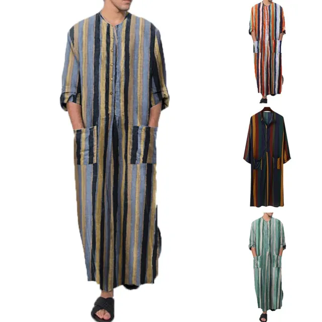 Robe uomo monocolore jubba abbigliamento maniche lunghe musulmano nuovo di zecca alta qualità