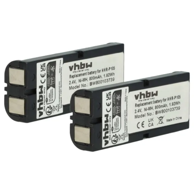 Vhbw Batterie compatible avec Siemens Gigaset AL140, AS14, AL14, AL14H,  AL145, AL145 DUO téléphone fixe sans fil (800mAh, 2,4V, NiMH)