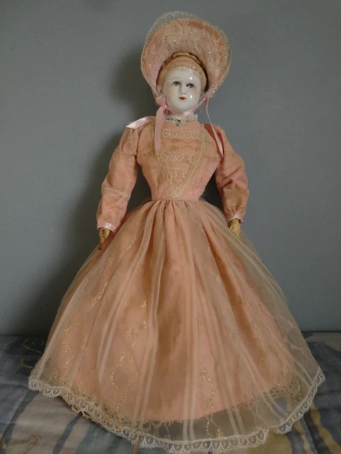 ANCIEN CHINE TÊTE Allemand Bisque Poupée Porcelaine Perlé Robe Main Bleu 2P  F EUR 252,66 - FR