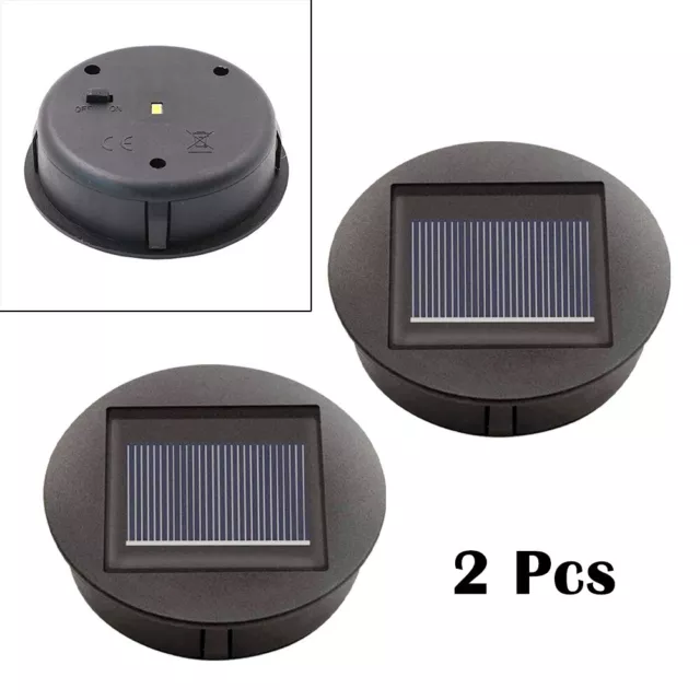 Totalmente Nuevo Juego de 2 Luces Solares con Bombillas LED Luz Superior Cálida Tapa de Linterna Blanca