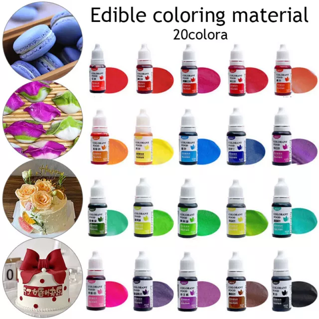 10ml Super Strength Edible Liquid Droplet Sugar Tint Food Colouring Cake Baking*