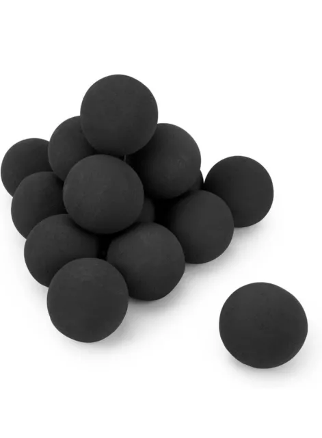 Stanbroil Ceramic Fire Balls - 3” Round Fire Stones for Fire Pit Set Of 10 Black