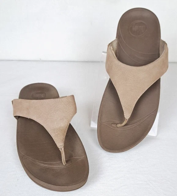 FitFlop Womens Size US 8 Tan Brown Comfort Thong Flip Flop Sandal 542-329