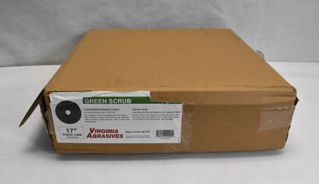 Virginia Abrasives 416-50175 Green Scrubber Floor Pad 17" Pack Of 5