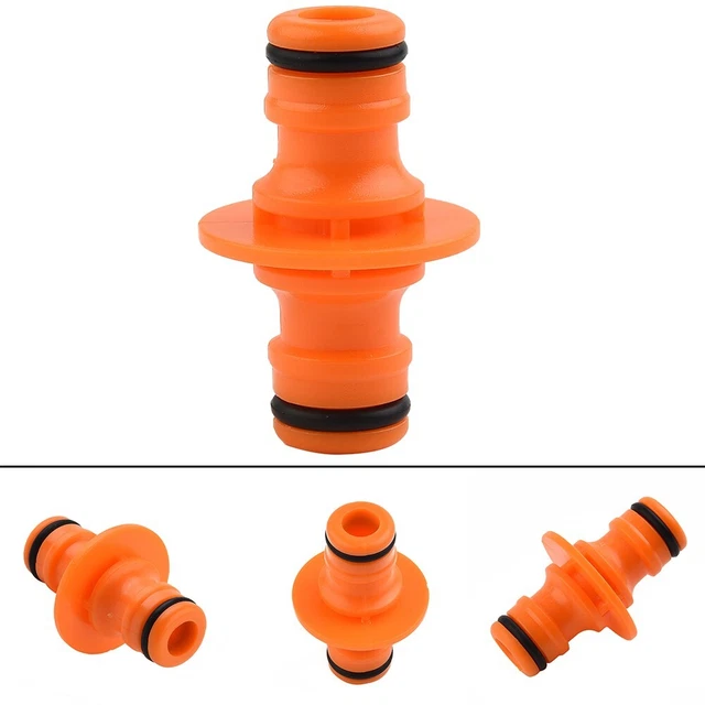 2 Way Garden Hose Connector Joiner Coupler Watering Water Pipe Tap Male Grey 2