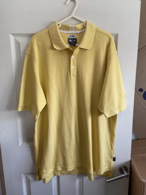 Polo da uomo Adidas - giallo climalite manica corta elastica, taglia large