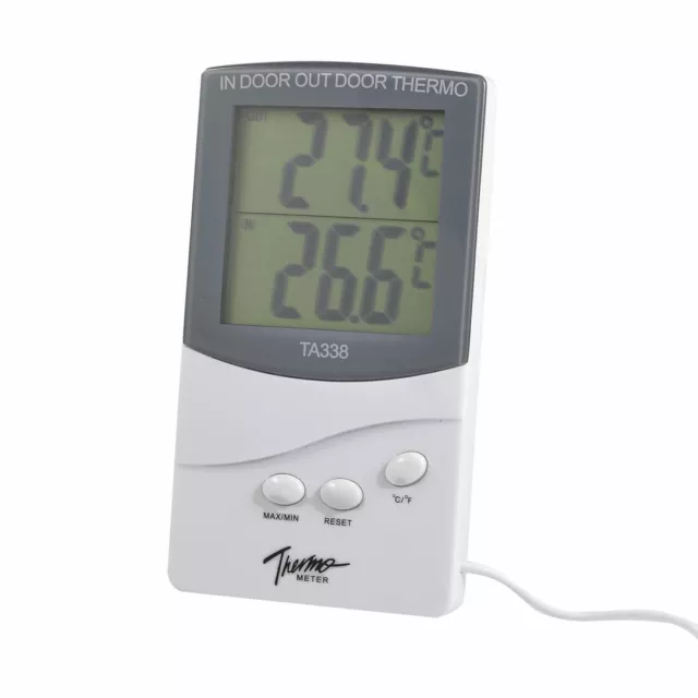 Thermomètre digital réinitialisable affichage LCD intérieur extérieur