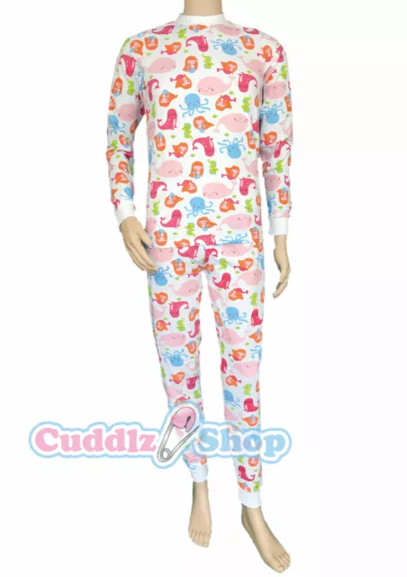 Pyjama unisexe adulte en coton extensible Cuddlz Sea Creatures pour femmes ou hommes