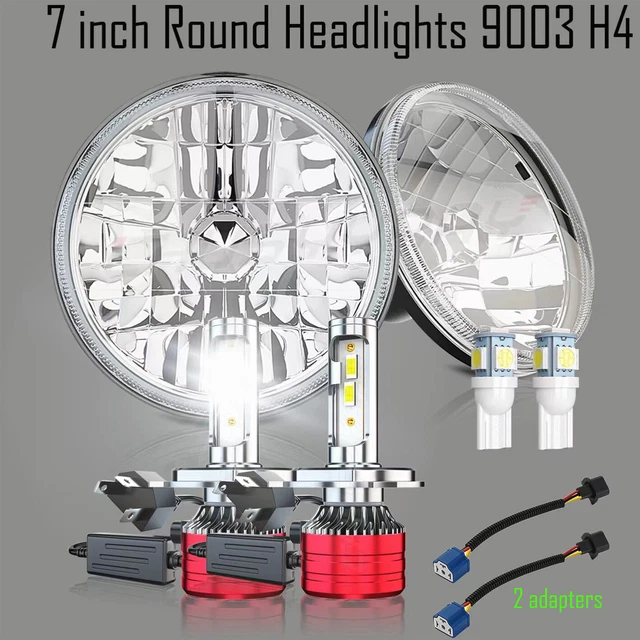 7" Stock 6-Volt LED H4 Semi-Sealed Beam 30/35W 6V Light Bulb Headlamp Pair