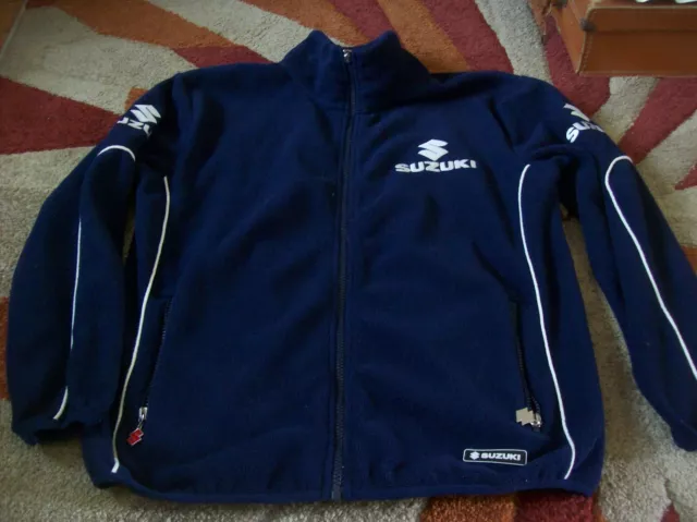 SUZUKI  Motorcycle dark blue winter zip top fleece in dark blue.. clinton Merch