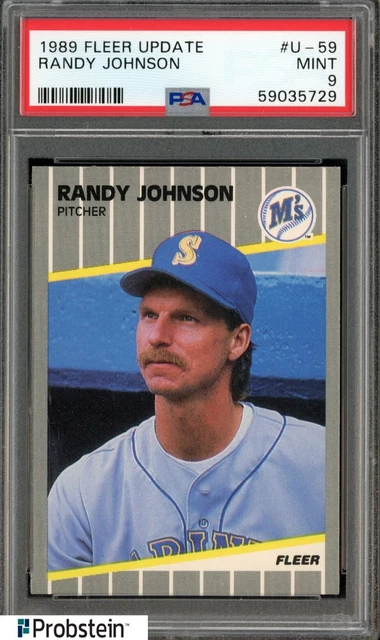 1989 FLEER UPDATE #U-59 Randy Johnson Mariners RC recrue HOF PSA 9 ...