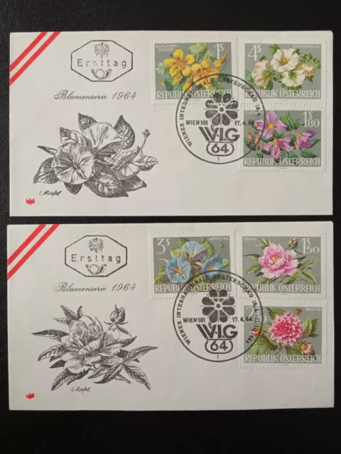 1964 Austria, Vienna International Horticultural Show, 2 FDC