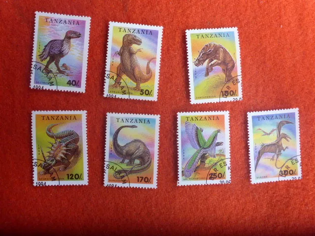 Prehistoric Animals 1994 Set Of 7 Tanzania  Stamps Fine Used