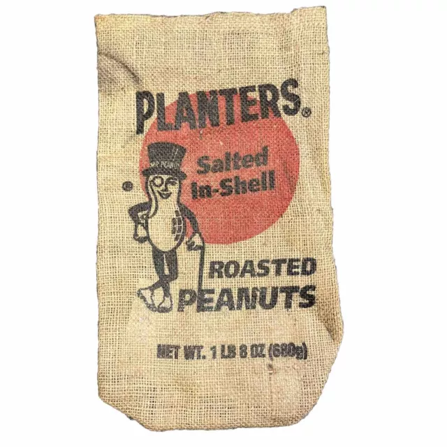 Planters Roasted Peanuts Burlap Sack 1 lb 8 oz