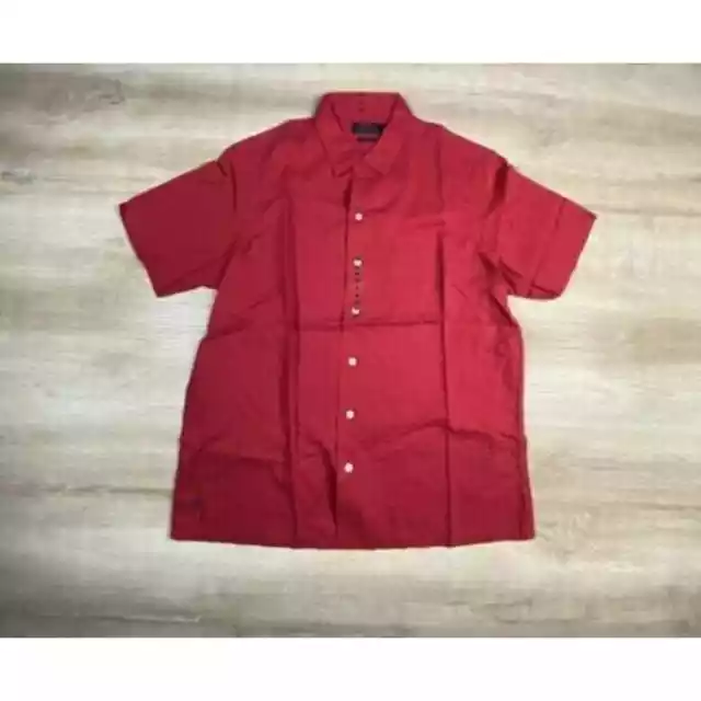 Polo Ralph Lauren Mens Shirt Red L Camp Crimson Classic Fit Button Up Blue Pony