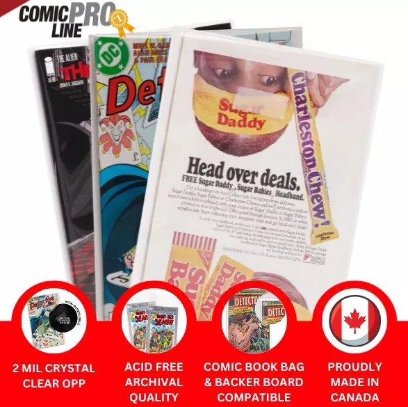 50 Pack - ComicProLine Current Size Comic Book OPP Bags + 56PT Backer Boards 2