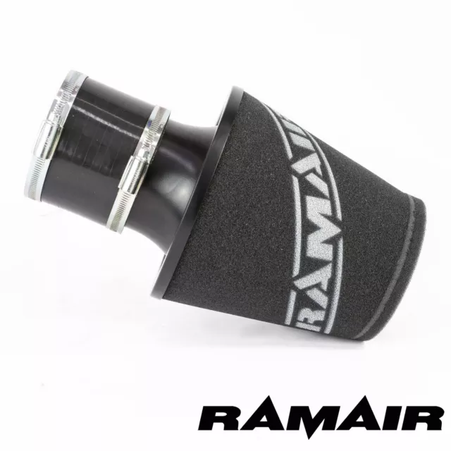 RAMAIR Noir M Aluminium Induction Air Filtre Universel Avec 90Mm Raccord