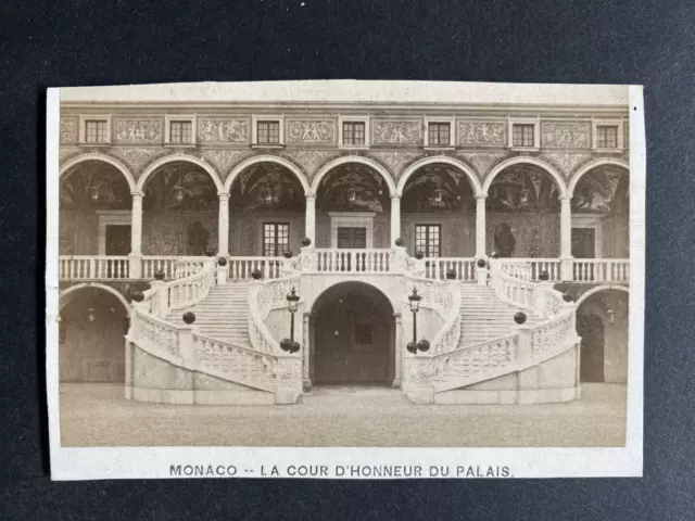 Monaco, la Cour d&#039;Honneur du Palais, vintage albumen print, ca.1870 Tirage