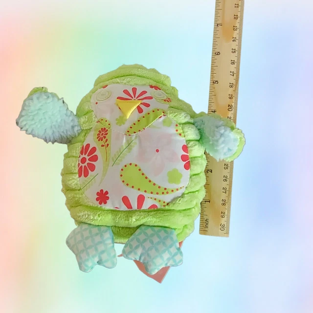 MUD PIE Green PLUSH OWL Penguin CHICK RATTLE TOY Lovey
