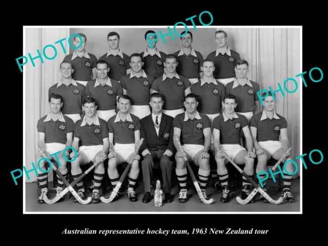 Old Large Historic Photo Of The 1969 Australian Mens Hockey Team Nz Tour