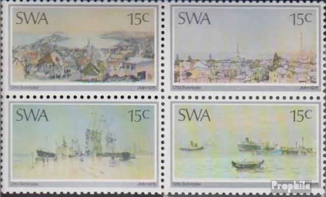 Briefmarken Namibia - Südwestafrika 1975 Mi 409-412 Viererblock FDC