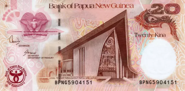 Papua New Guinea 20 Kina (2008) UNC Banknote P-36a Prefix BPNG Kamit-Tosali