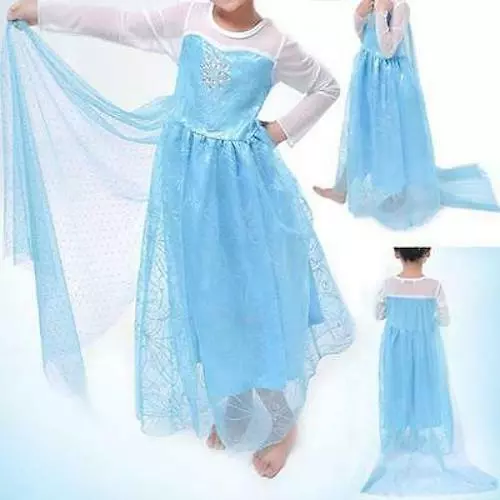 Girls Froze Elsa Princess Costume Cosplay Kids Party Fancy Dress