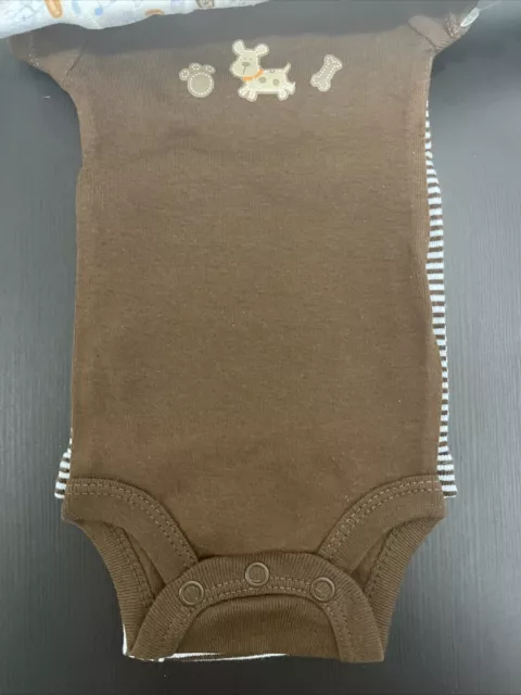 carters baby boy Size Preemie Dog print one peice body suit 5 pack 3