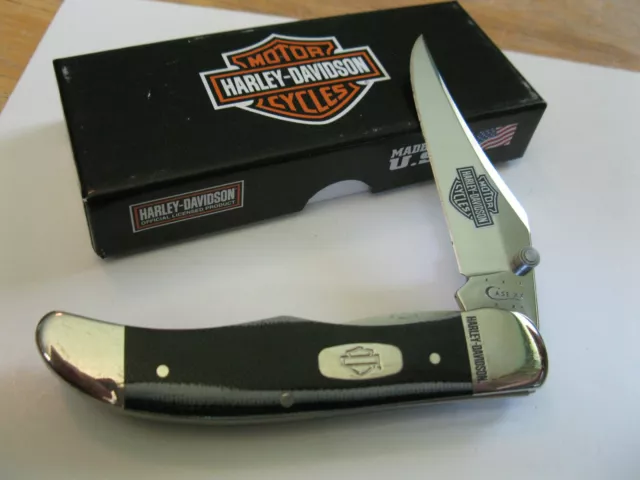 2013 Case XX HARLEY-DAVIDSON MID FOLDING HUNTER Knife 101265LC SS BLACK/SILVER