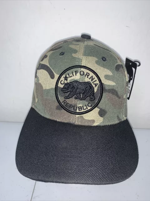 BILLABONG Native Camo Mens Hat (NEW) California Republic CAL BEAR Snapback Cap