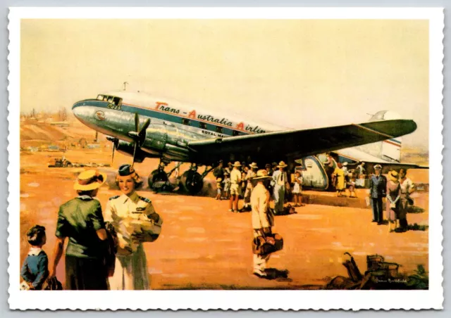 TAA Trans Australia Airlines DC-6 art by Post Age 4x6 Postcard SUNLIGHT SOAP