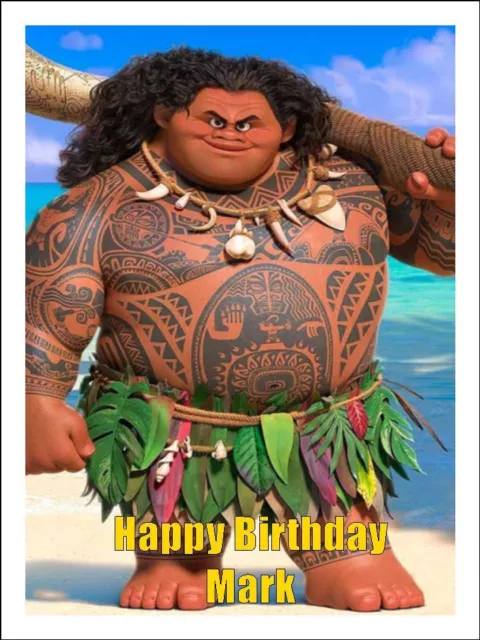 MOANA MAUI Cake Topper Edible Icing Image Birthday Cake Decorations #01