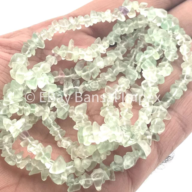 Perle di pietre preziose sciolte forate con fluorite verde naturale 4-6 mm 34"