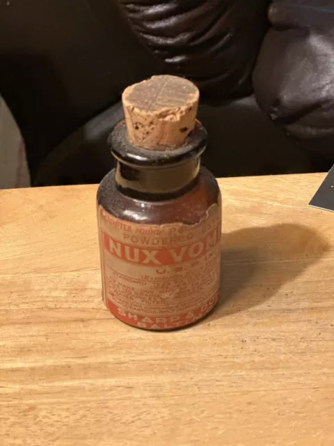 OLD Sharp & Dohme Baltimore,  Rare Nux  Vomica Poison, Empty Bottle, RARE!
