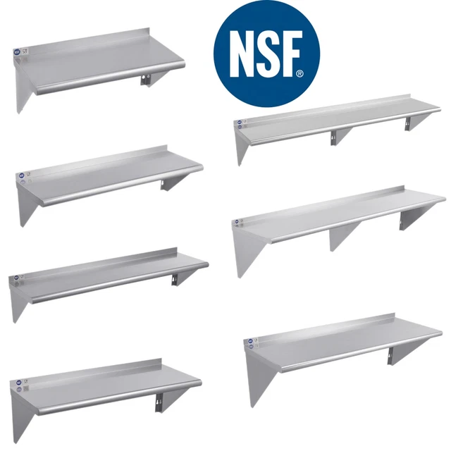 WILPREP Commercial Kitchen Shelf Stainless Steel Wall Shelf Restaurant Shelving