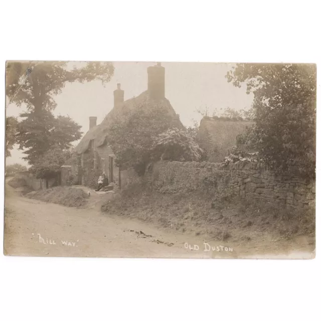 OLD DUSTON Mill Way, Northamptonshire RP Postcard Postally Used 1913