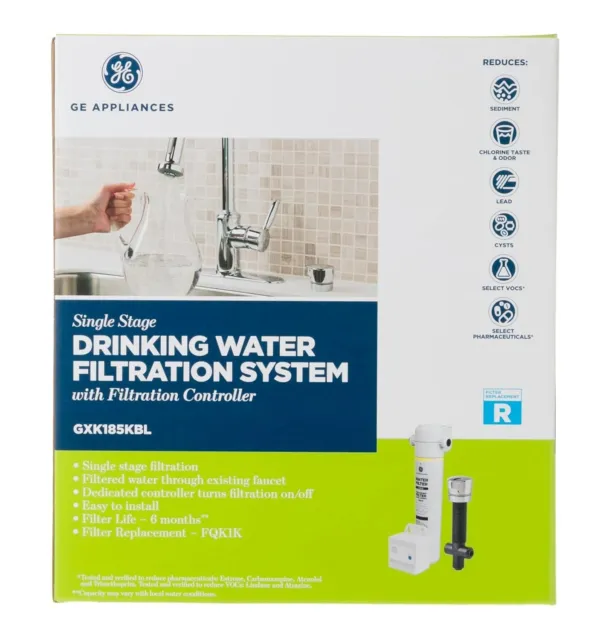 GE Single Stage Undercounter Water Filtration System With Controller GXK185KBL