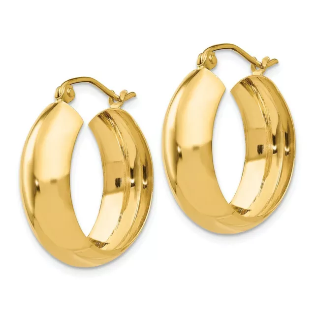 14K 14KT YELLOW Gold Hoop Earrings 14mm X 7mm $288.00 - PicClick