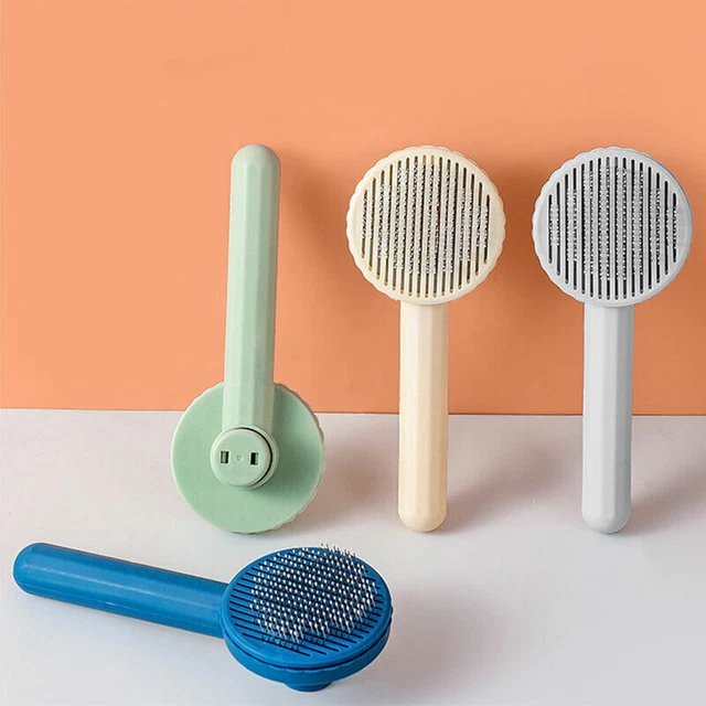 Pet Dog Cat Hair Remover Comb Grooming Massage Deshedding Self Cleaning Brush 2