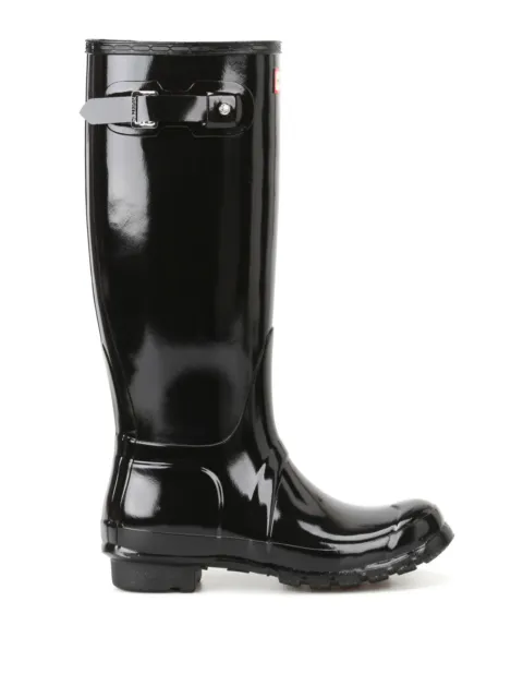 Hunter Original Tall Gloss Ladies Black Rain Boots 10