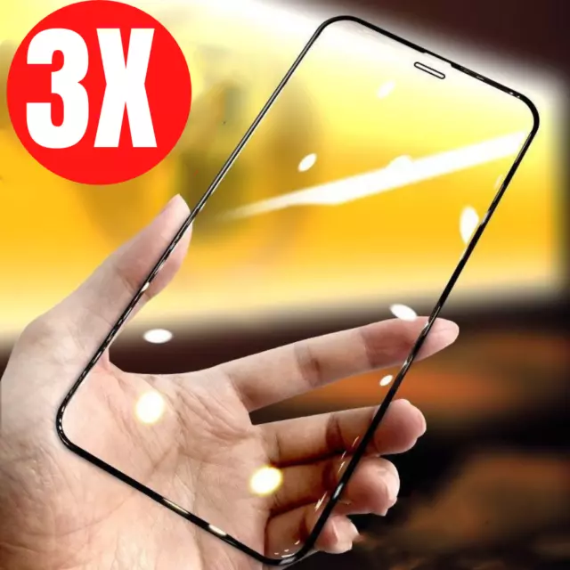 3Pack Screen Protector Film For iPhone 11 Pro Max XR X Full Cover Tempered Glass