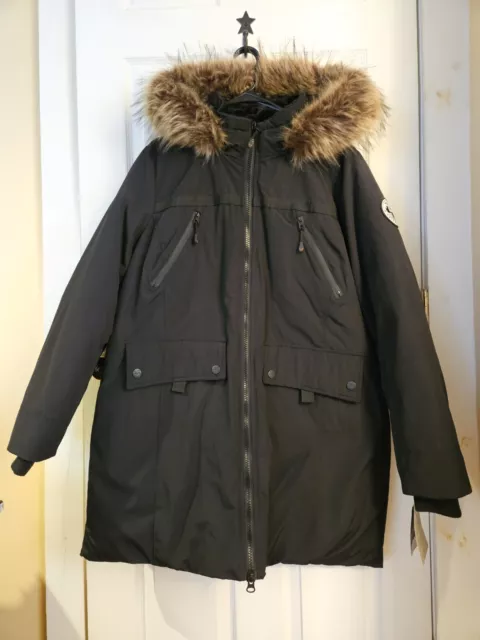 Women's Arctic Expedition Down Coat With Removable Hood Black Large