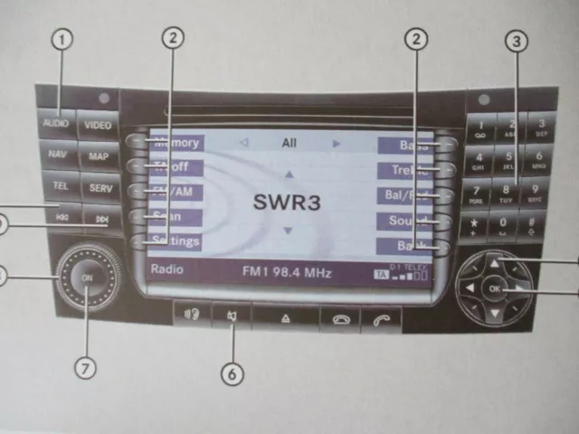 (2003) Mercedes-Benz Comand Sat Nav Navigation Handbook Class B C E S Sl Slk